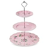 BTaT- Floral 3 Tier Cake Stand, Porcelain, Pastel