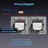 BSEED Smart Light Switch 3 Gang 2 Way Black Glass Backlit view 5