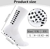Zuimei 4 Pairs Non Slip Football Socks White L Grip Dots 85% Polyester view 7