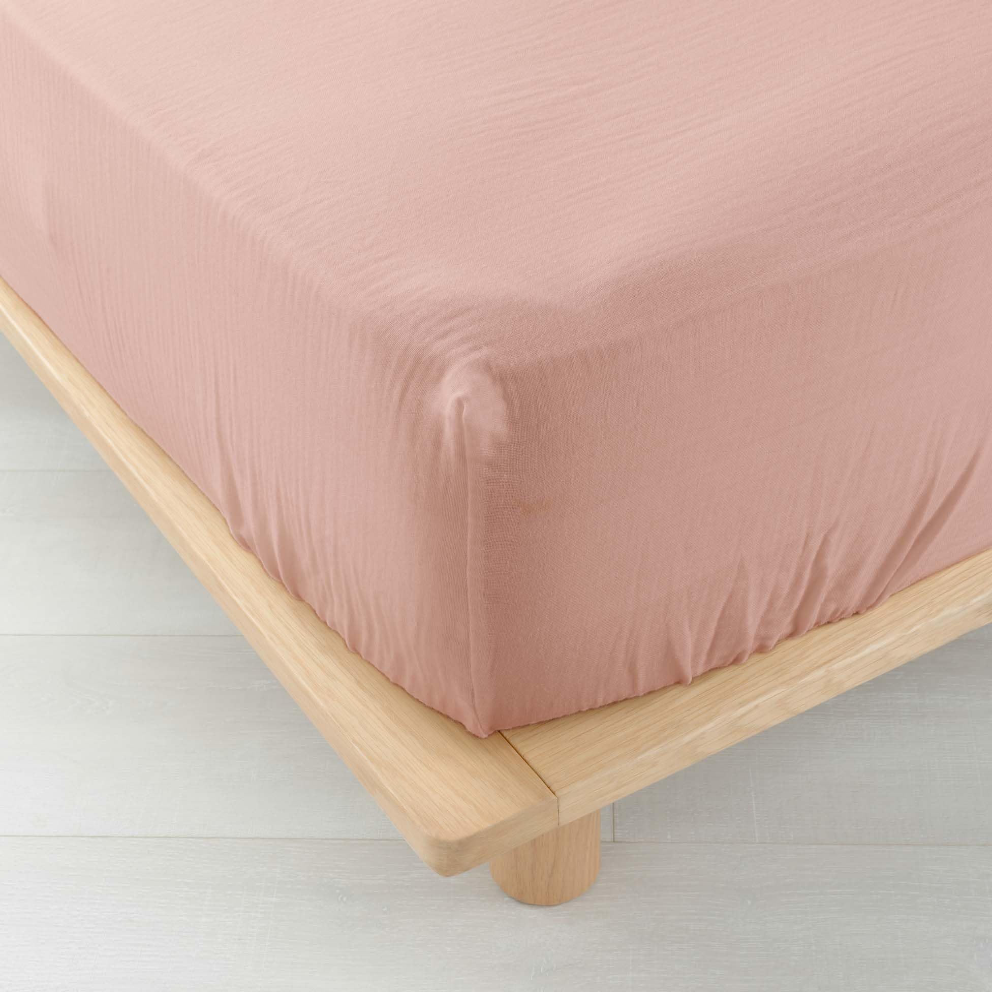 Douceur d'Intérieur, Fitted Sheet (160 x 200 cm) Angelia Rose, Cotton Gauze