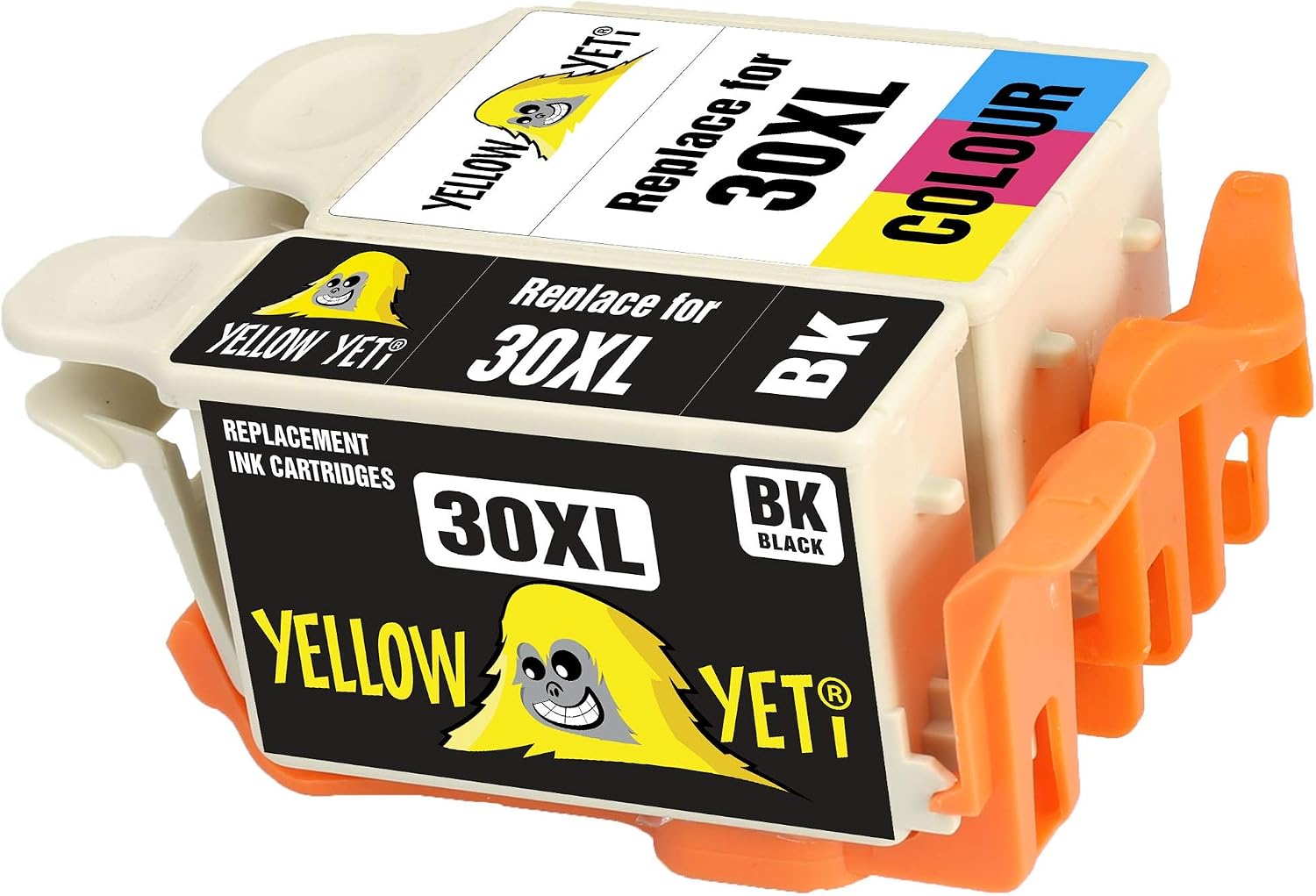 YELLOW YETI Replacement for Kodak 30 30XL 30B 30CL Ink Cartridges compatible with Kodak ESP C100 C110 C115 C300 C310 C315 C330 C360 1.2 3.2 3.2S Hero 2.2 3.1 5.1 Office 2100 2150 (1 Black + 1 Colour)