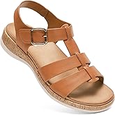 Littleplum Women Flat Sandals Arch Support Open Toe Slip on Gladiator Sandals Comfy Walking Summer Shoes for Beach Travel Casual Dressy