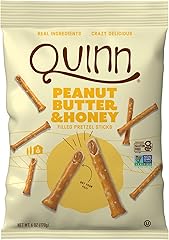Quinn Snacks Peanut Butter & Honey Filled Pretzel Sticks - Gluten Free Snack, Sweet & Salty, Made with Real Natural Ingredien