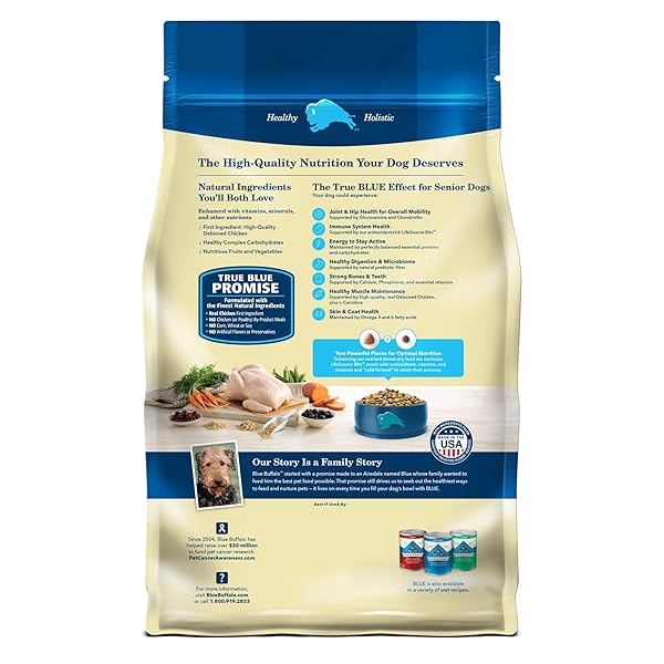 BLUE BUFFALO LIFE PROTECTION FORMULA SENIOR DRY DOG FOOD, SUPPORTS JOINT HEALTH AND MOBILITY, MADE WITH NATURAL INGREDIENTS, CHICKEN & BROWN RICE RECIPE, 5-LB. BAG