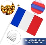 AhfuLife 15 Pcs France Flags on Sticks 14x21cm 30cm Pole Party Decor view 3