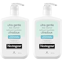 Neutrogena Ultra Gentle Daily Face Wash, Foaming Facial Cleanser, Fragrance Free, Pack of 2 (708 ml Total)