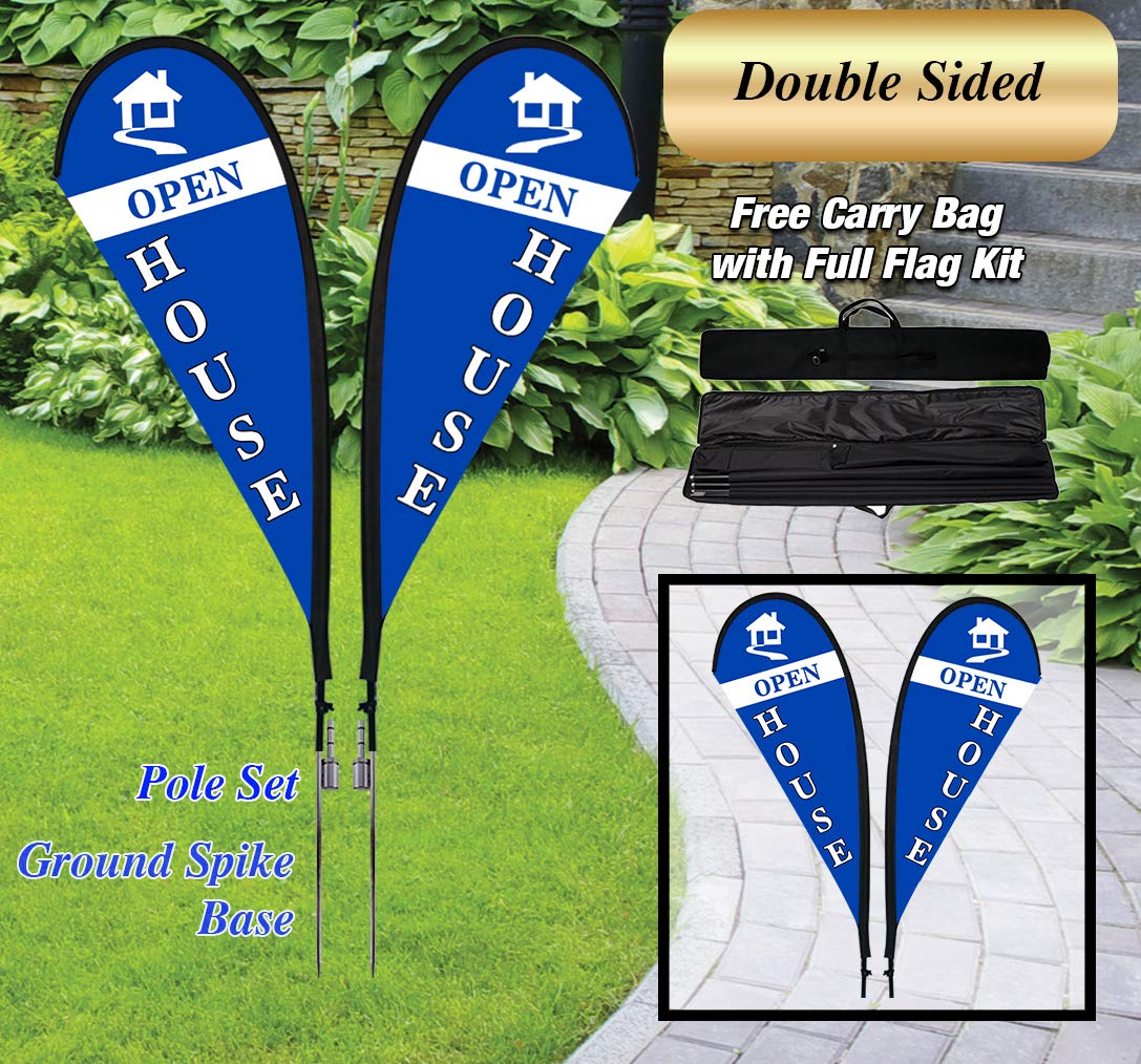 9 Ft Long Bannerbuzz Open House Teardrop Flag 2 5 X 5 42 Single