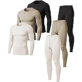 AMERICAN HEAVEN Men's Base Layer Thermal Underwear Set | 100% Cotton | Long Sleeve Top & Pant | Multi Packs