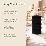 Kitsch Black Hair Ties 12 Pack Nylon Elastic Hairbands No Damage view 3