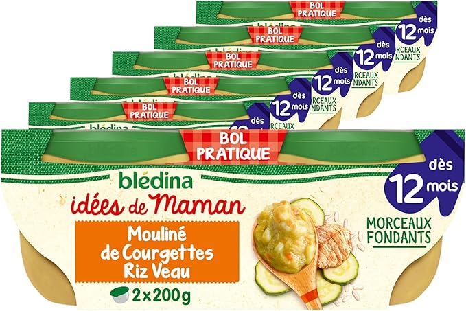 Bledina Idees De Maman Repas Bebe Des 12 Mois Courgettes Riz Veau 12x0g Amazon Fr Epicerie