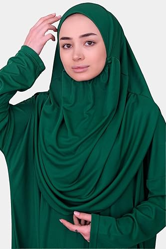 Elanesa Prayer Dress for Muslim Women Prayer Clothes for Women abaya with  Headscarf (12355, Emerald Green, Standard) in Saudi Arabia | Whizz Casual