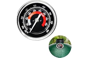 Quantfire Upgrade Replacement Thermometer for Big Green Egg,3.3" Grill Temperature Gauge for Big Green Egg Accessories 150-900°F with Waterproof and No-Fog Glass Lens