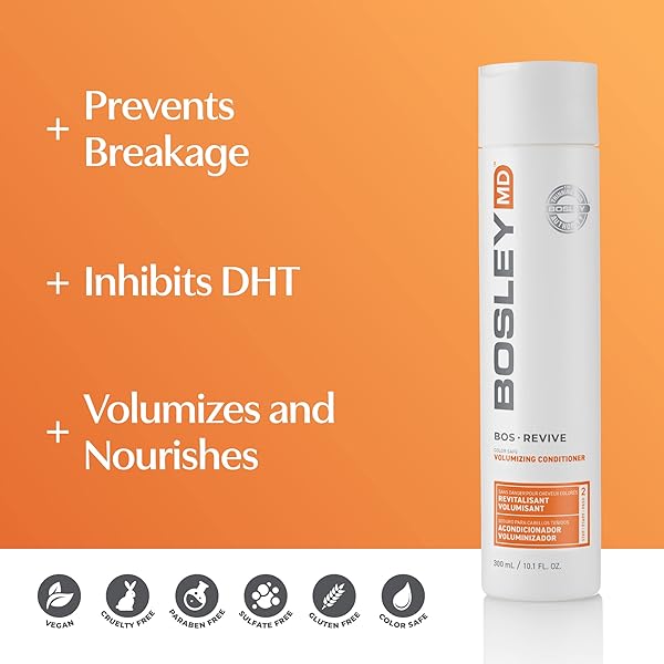 BOSLEYMD BOSREVIVE VOLUMIZING CONDITIONER FOR NOTICEABLY THINNING AND COLOR/CHEMICALLY-TREATED HAIR, 10.1 FL OZ.