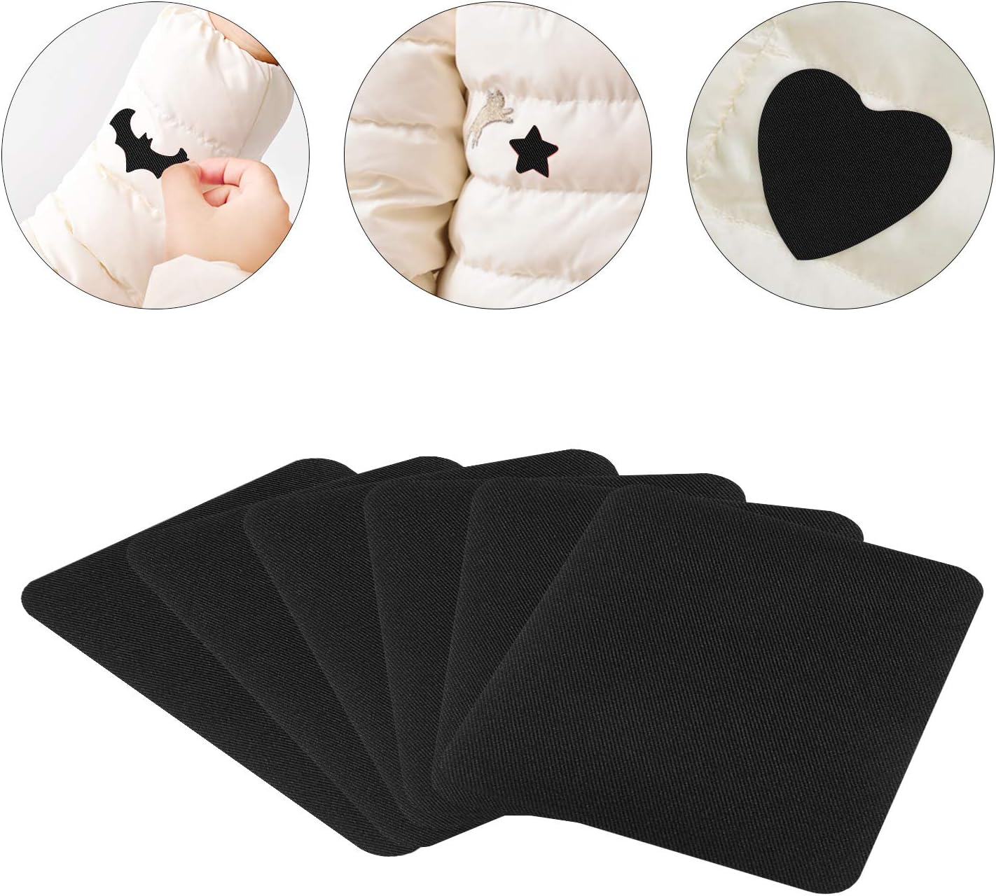 AUGSHY 20 Pieces Black Iron On Patches, 5 inch X 3.8 inch,Great for Repairs for Pants Jeans, Shirts and Clothing - Image 5