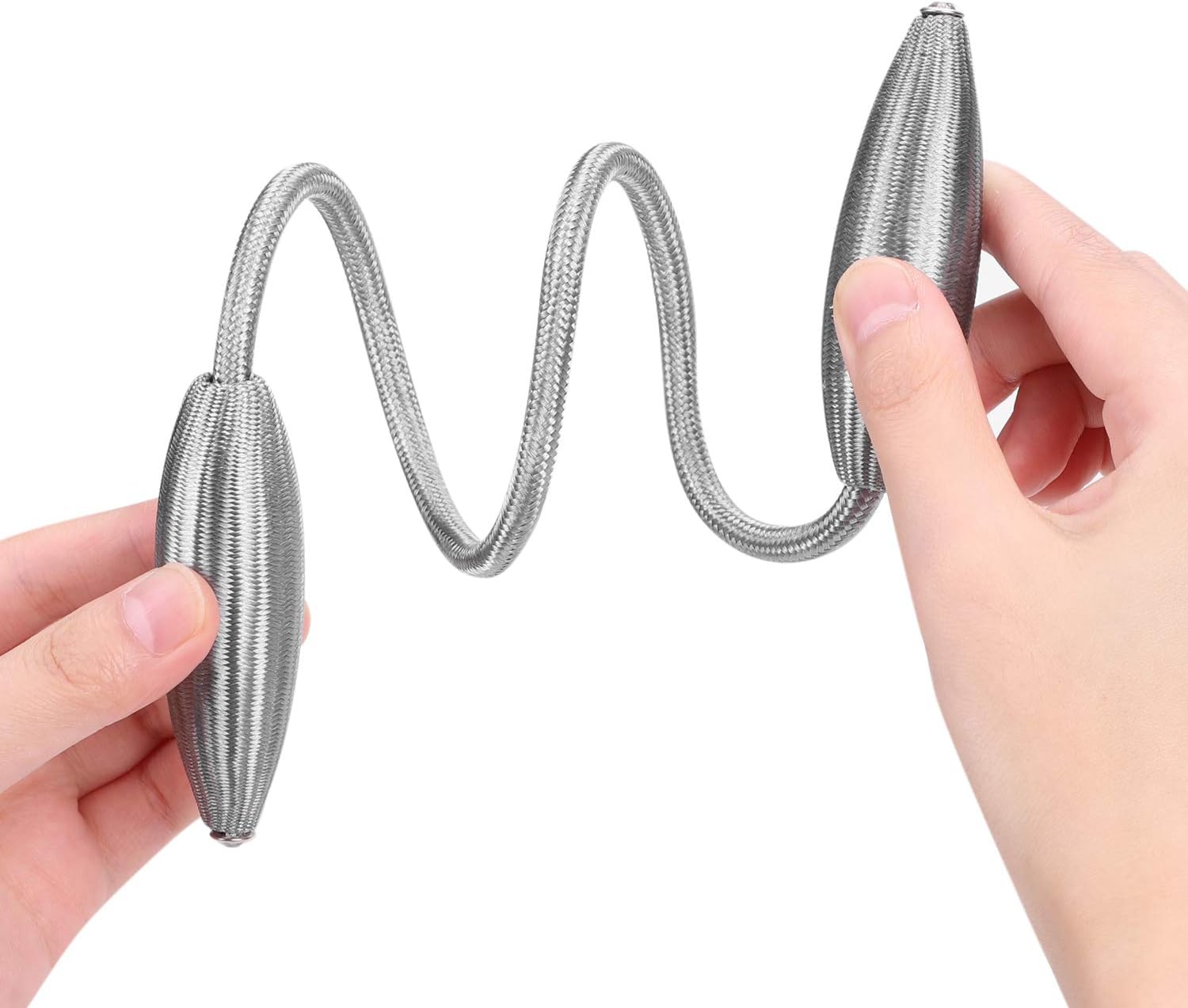 2PCS Curtain Tiebacks Oval Shape Curtain Holdbacks Clip Ropes Metallic Curtain Clips Creative Window Drape Twist Tieback Curtain Holder Hand Knitting Curtain Rope Buckles for Home Office Decor - Image 4