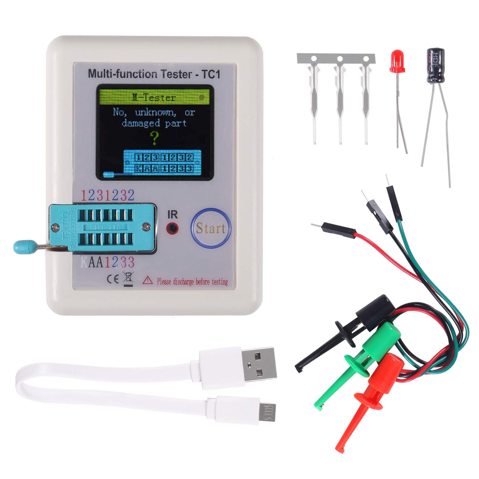 Photo 1 of AITRIP LCR-TC1 Colorful Display Pocketable Multifunctional TFT Backlight Transistor Tester for Diode Triode Capacitor Resistor Transistor LCR ESR NPN PNP MOSFET with 1.8 inch Colorful Display
