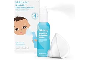 Frida Baby NoseFrida Saline Mist Nasal Inhaler, Decongestant Spray for Congestion & Allergy Relief for Babies + Kids, Nasal Saline Spray, Soothes Stuffy Nose & Sore Throat, Includes Mask