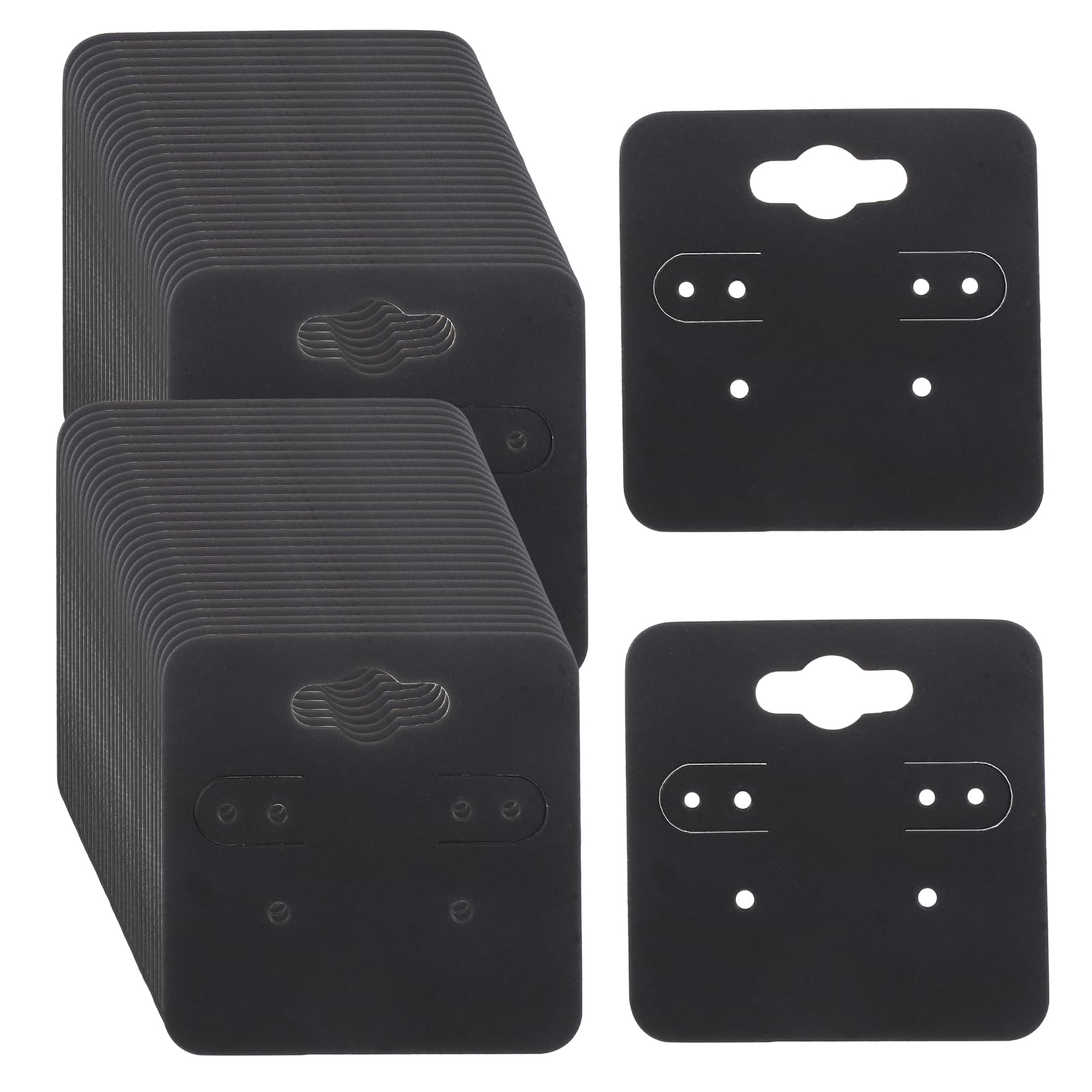 Photo 1 of 100 Pcs Earring Display Holder Cards, 2 Inch Black Earring Hanging Cards, Blank Kraft Paper Jewelry Tags with 6 Holes Hanging Jewelry Display Tags for Selling, Retail, DIY Craft
