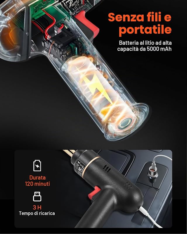 Saldatrice per Plastica Senza Fili 120 W con 400 Pezzi di 4 Tipi di Punti Metallici Caldi, Kit per Saldatura a Punti Metallici Caldi Ricaricabile, Kit Riparazione Paraurti per Kayak, Giocattoli