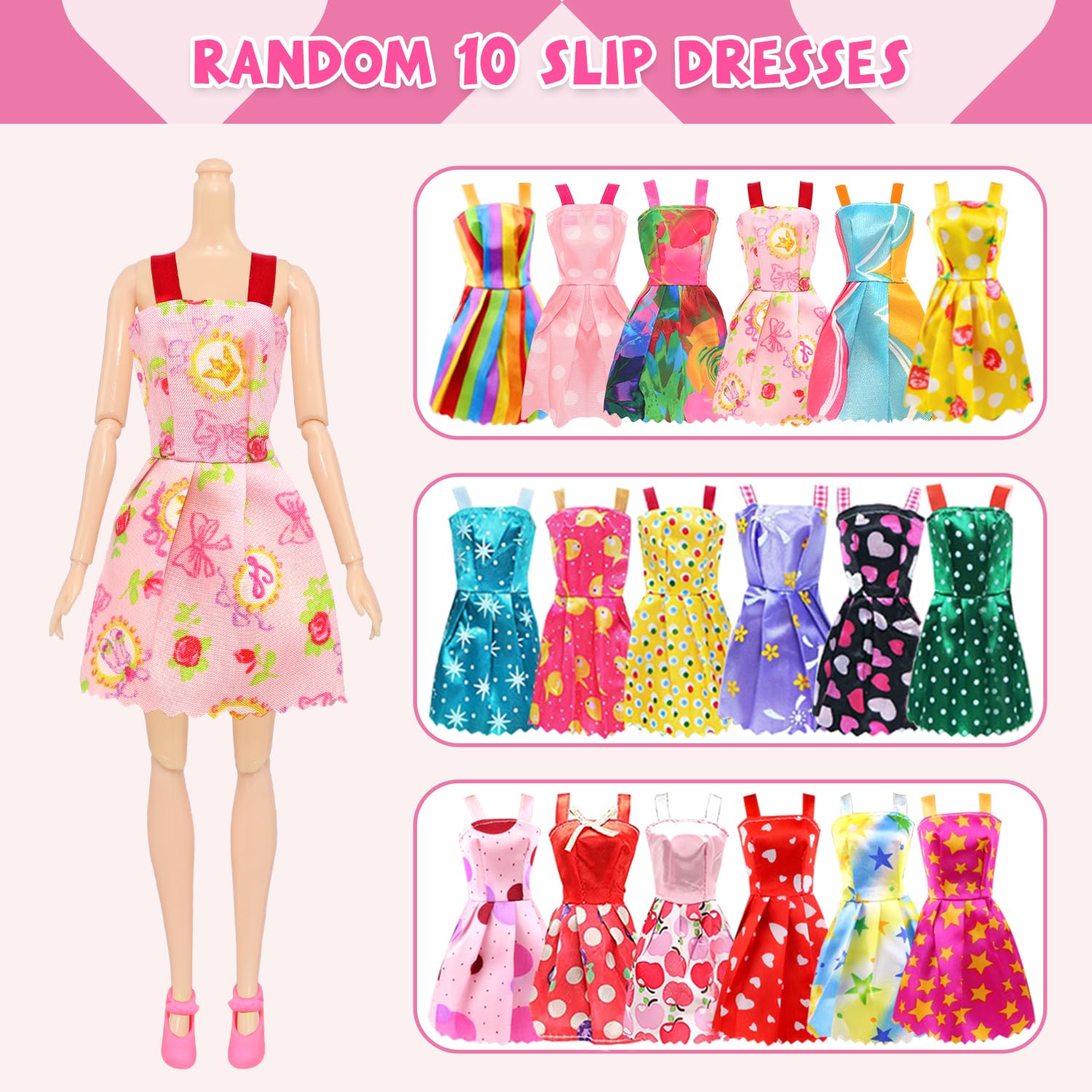 Ecore Fun 99 Pcs Doll Clothes Outfits and Accessories- 5 Princess/ Wedding Gowns 12 Fashion Dresses 2 Leisure Outfits 2 Bikini Swimsuits 10 Shoes and 57 Accessories for 11.5 inch Dolls,Girl Gift