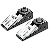 EMDMAK Door Stop Alarm with 120DB Siren Door Stop for Home & Travel (Black) (Pack of 2)