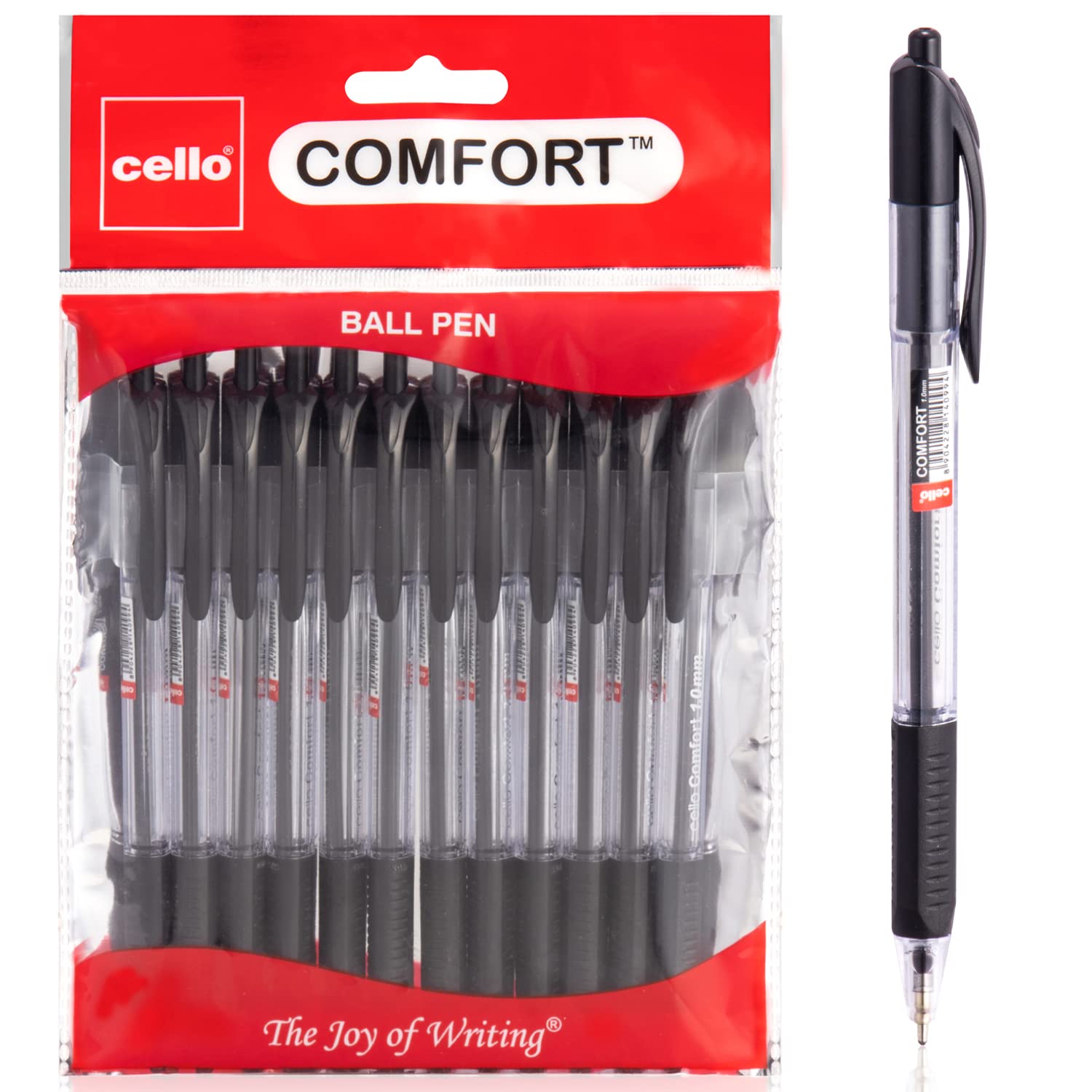 Cello Ballpoint Pens Extra Comfort Grip Ball Pens Medium Point Biros Retractable Ballpoint Pens (Black, 120)