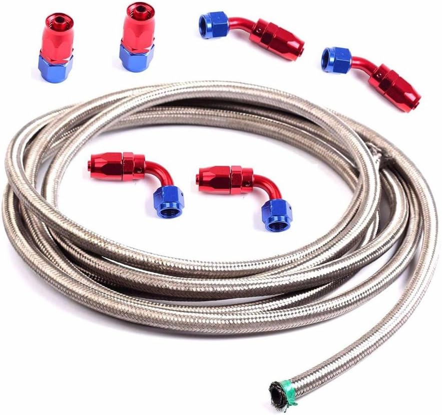 6AN 12 Ft Universal Premium Braided Stainless Steel 3/8 Fuel Line