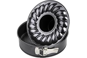 Zenker 10-inch Non-Stick Carbon Steel Springform Pan with 2 Bases, Standard and Bund