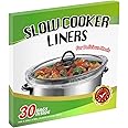 30×Slow Cooker Liners and Cooking Bags, Extra Large Cooking Liner Disposable Pot Bags, Fit 6QT to 10QT for Slow Cooker, Oval