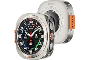 Amizee Metal Case Compatible with Samsung Galaxy Watch Ultra/Ultra2(2025) 47mm with Back Cover, Rugged Protective Bumper Cove