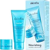 Skinfix Nourishing Cleanse + Moisturize Set with Hyaluronic Acid - Includes Mini Foaming Oil Cleanser (2 fl oz) & Mini Triple Lipid-Peptide Cream (0.5 fl oz) - Vegan, Cruelty Free