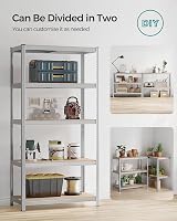 SONGMICS 5-Tier Steel Shelving Unit 600 kg Load 50x100x200 cm Silver GLR050E01 view 6