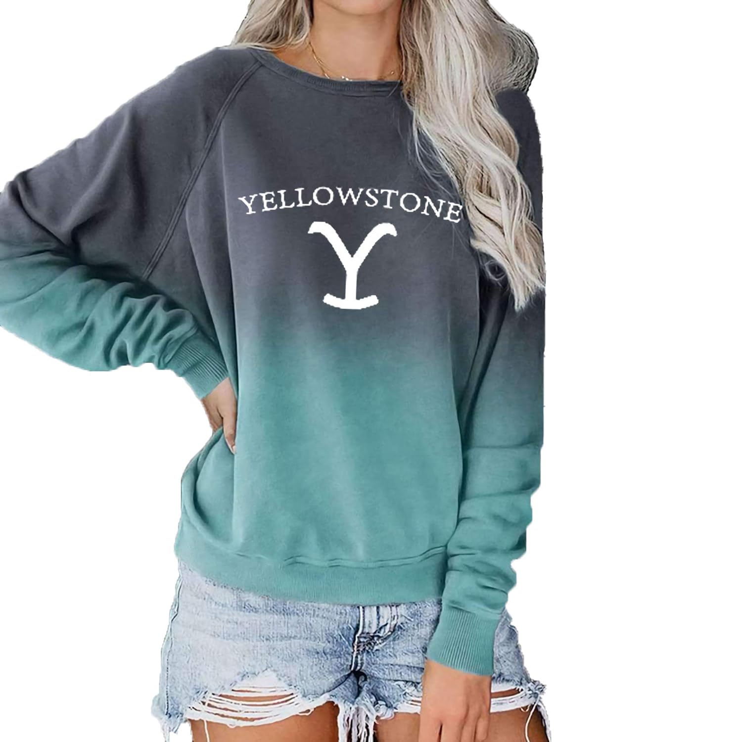 Yellowstone Sweatshirt for Women, Gradient Color Yellowstone Shirt