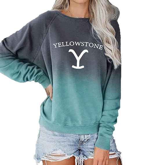 Yellowstone Sweatshirt for Women, Gradient Color Yellowstone Shirt