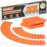 DIYSELF 100 Pack Plastic Razor Blades, Replacement Plastic Scraper Blades | Replacement Blade Supply, Plastic Razor Blades for Cleaning Stickers, Adhesives, Plastic Scraper Blades for Glass, Metal