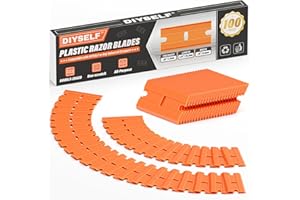 DIYSELF 100 Pack Plastic Razor Blades, Blade Refill for Plastic Razor Blade Scraper, Durable Plastic Blades for Cleaning Adhesives, Glass, Metal, and Floors, Plastic Scraper Blades