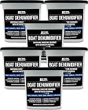 Moisture Absorber 6 Pack with Activated Charcoal Dehumidifier Bucket, Unscented Odor Absorber for Closet Basement Bathroom Boat RV, Disposable - Better Boat