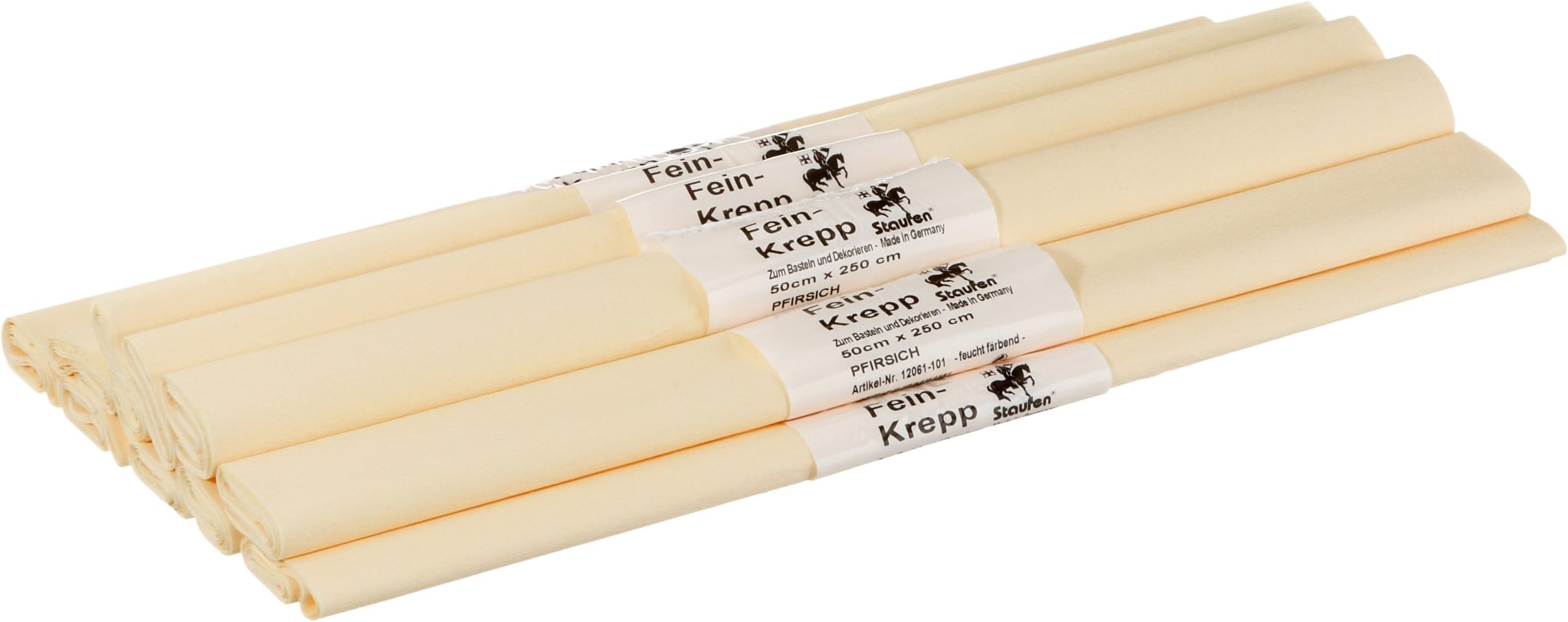 Idena 617131 - Crepe Paper 10 Rolls 50 x 250 cm, Peach