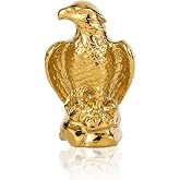 TQUPT Golden Hawk Statue, Eagle Birds Figurine Home Decor, Modern Elegance Hawk Sculpture Office Home Decoration - Small Mini Wild Animal Gold Eagle for Desktop &amp; Car Visit The Store
