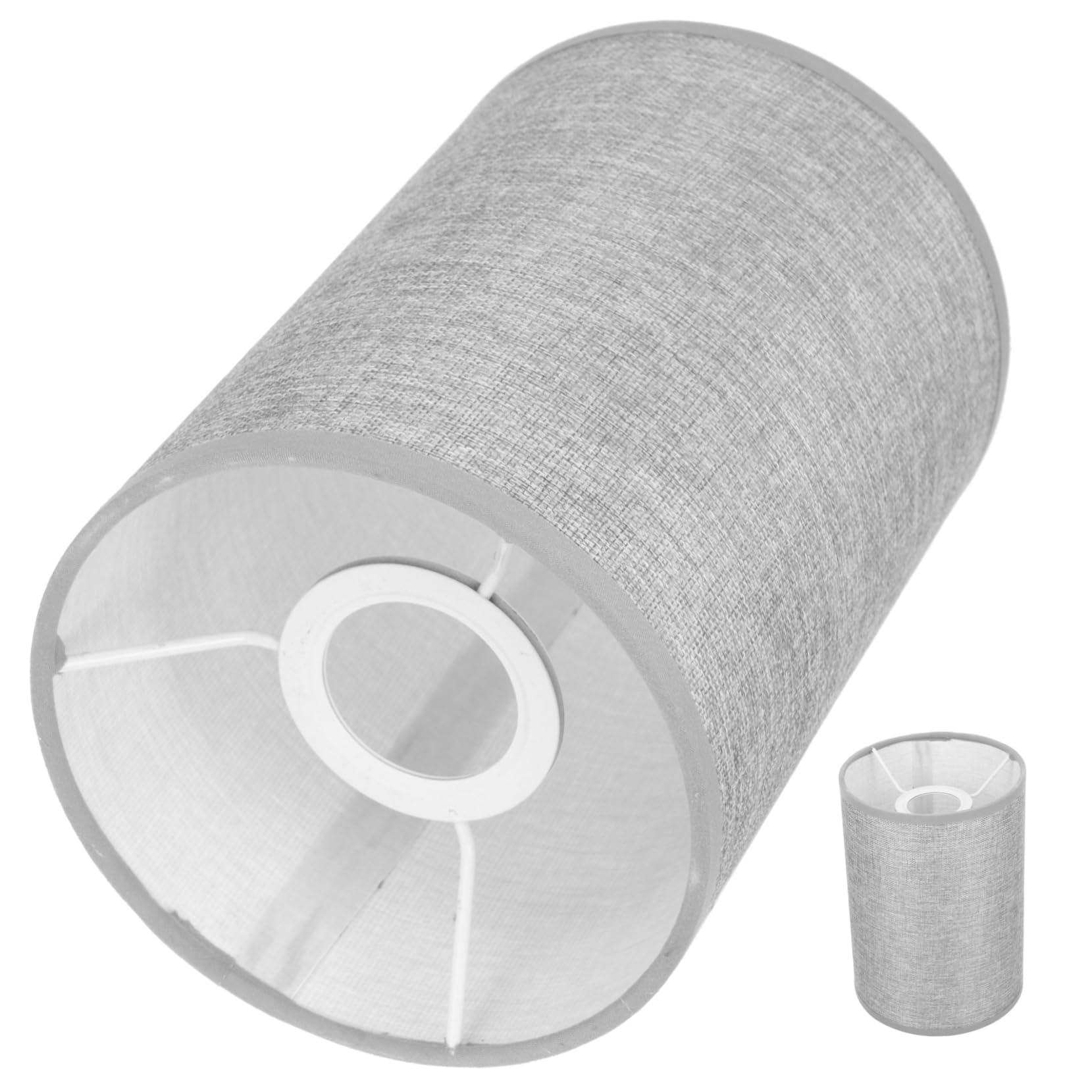 Milisten Indoor Wall Lights Drum Cylinder Lamp Shade Natural Linen Lampshade Clip On Light Cover Lamp Shade Replacement for Table Lamp Floor Lamp Grey Ceiling Light Shade