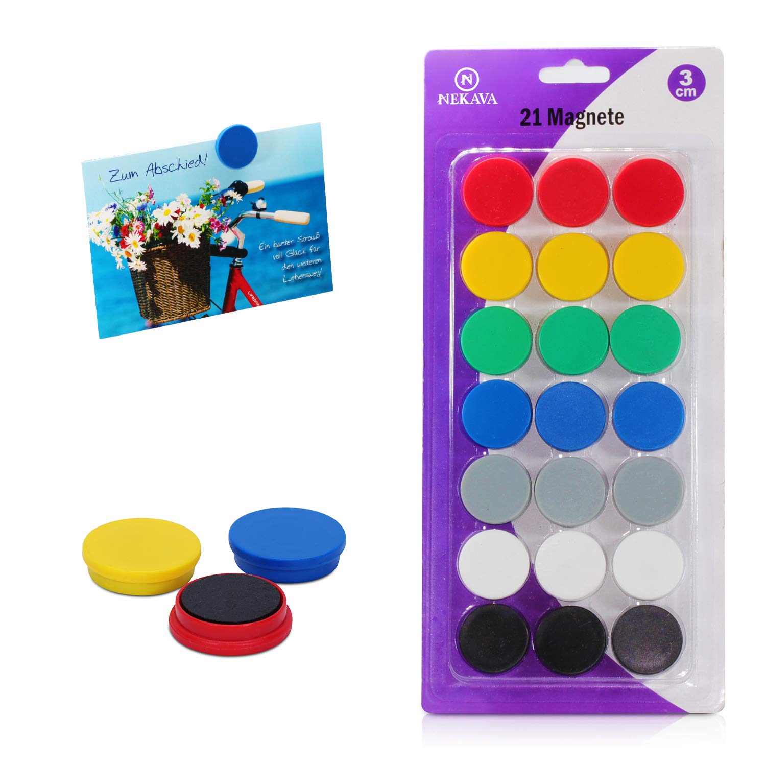 Premium 21 magnets for magnetic boards in 7 3cm round magnets are perfectly suited for whiteboards or at home as fridge magnets