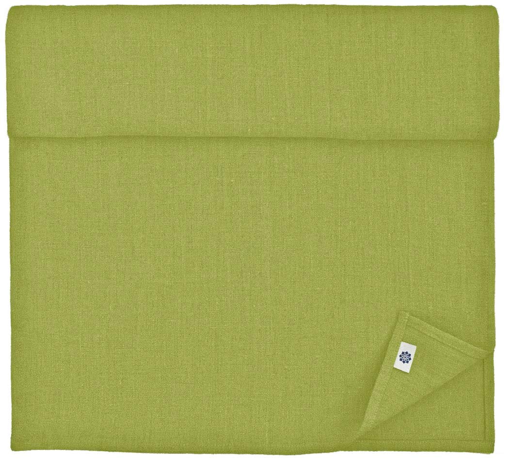 Linen & Cotton Table Runner Cloth Hygge in 100% Linen, Green (40 x 180 cm) Washable Rectangle Runner for Home Decoration Kitchen Dining Party Festival Brunch Christmas