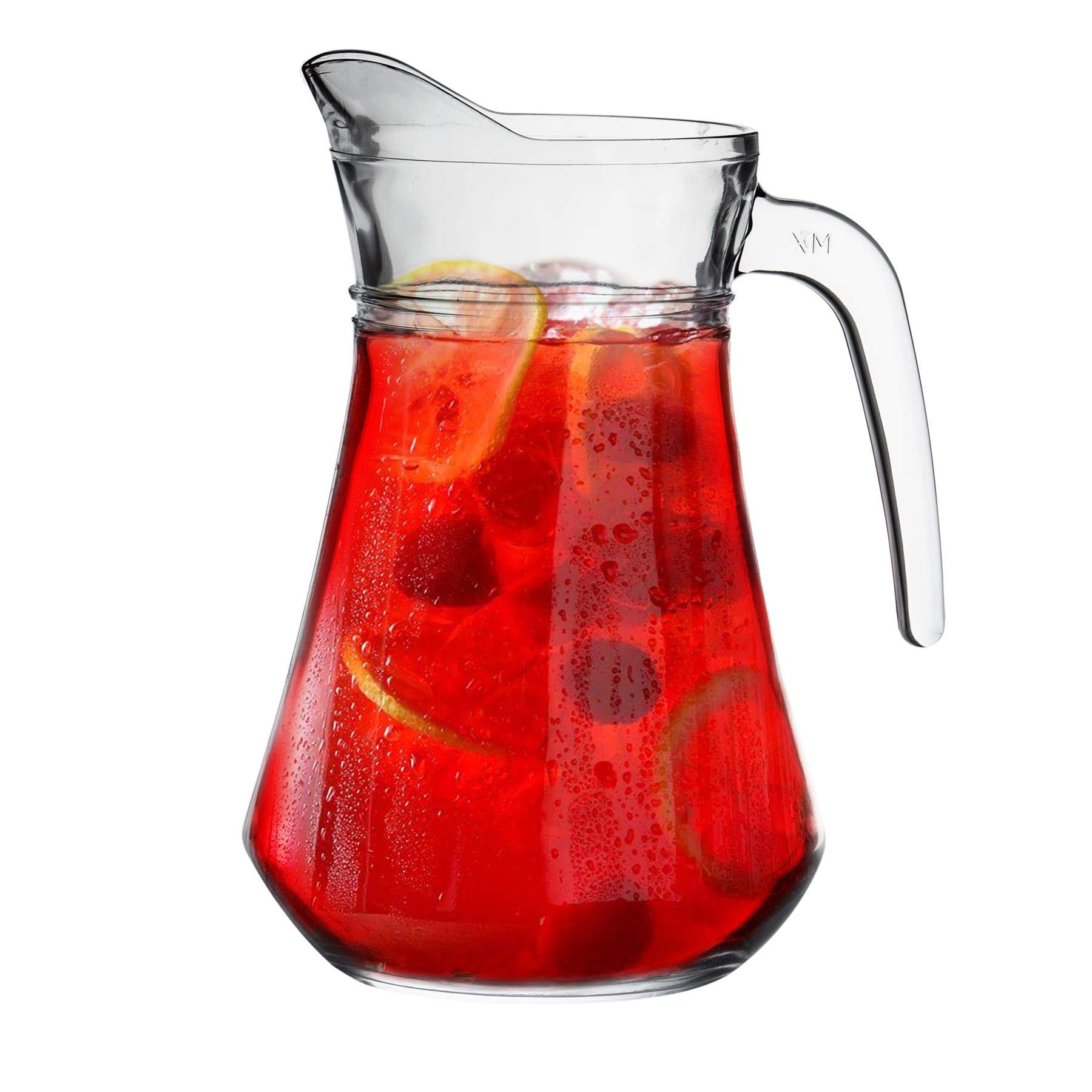 Argon Tableware Brocca Glass Water Jug - 1.5L - Clear Glass Serving Jugs Tapered Drinks Pitcher with Handle for Cocktails, Juice, Punch, Soft Drinks, Water