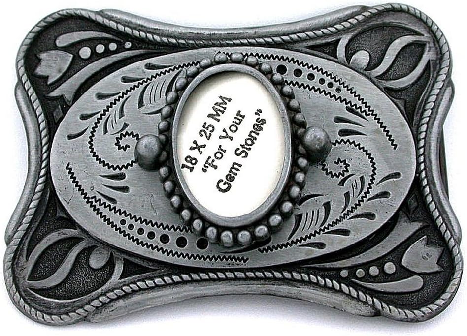 25x18 25mm x 18mm Cabochon Cab Antique Silver Color Oval Belt Buckle Mounting CF496