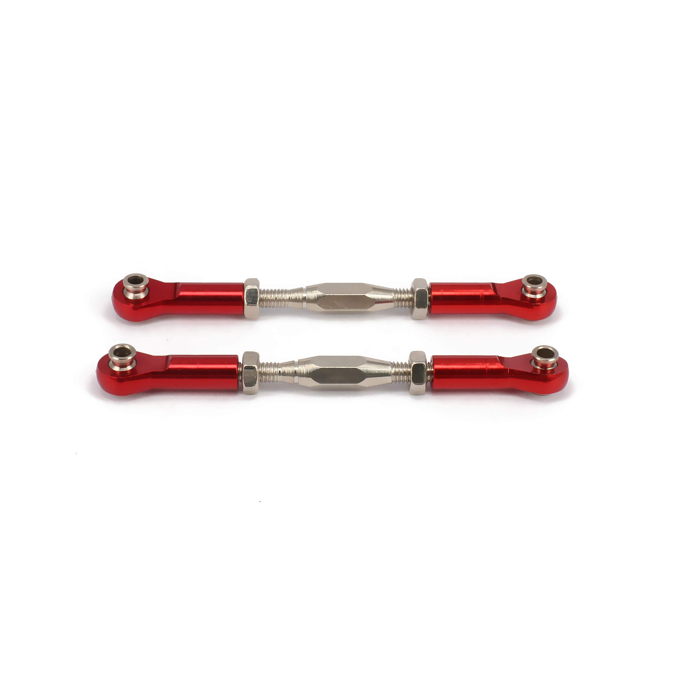 RCAWD RC Servo Link,Steering Linkage Rod Turnbuckles for Traxas Slash 4x4 5807 Stampede RC Car Upgrades Parts 2pcs(Red)