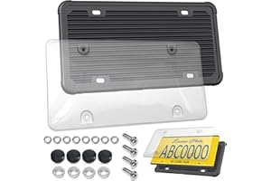 ZXFOOG Car License Plate Frame Cover- Clear Bubble Novelty Plate Cover with Silicone License Plate Frame for US Plate, Unbreakable Protector for Front or Back Rear License Plate Included Screws,Caps
