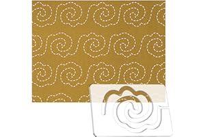 Kapyoo 1Pcs Freemotion Quilting Rulers and Templates Set Quilting Templates for Machine Quilting Quilting Supplies Quilting Design Quilting Patterns with Non-Slip Grips (Flower V2)