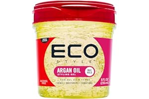 Eco Style Moroccan Argan Oil Styling Gel - Promotes Healthy Hair - Nourishes And Repairs - Delivers Long Lasting Shine - Provides Maximum Hold and Helps Tame Frizz - Ideal For All Hair - 8 oz