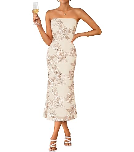 Dress the Population Women's Kailyn Lace, Midi, Fit and Flare, Square Neck Dress, Black-Nude, XX-Small at Amazon Women's Clothing store