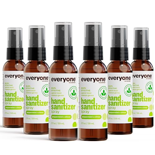 Everyone Hand Sanitizer Spray, Ounce (Pack of 6), Peppermint and